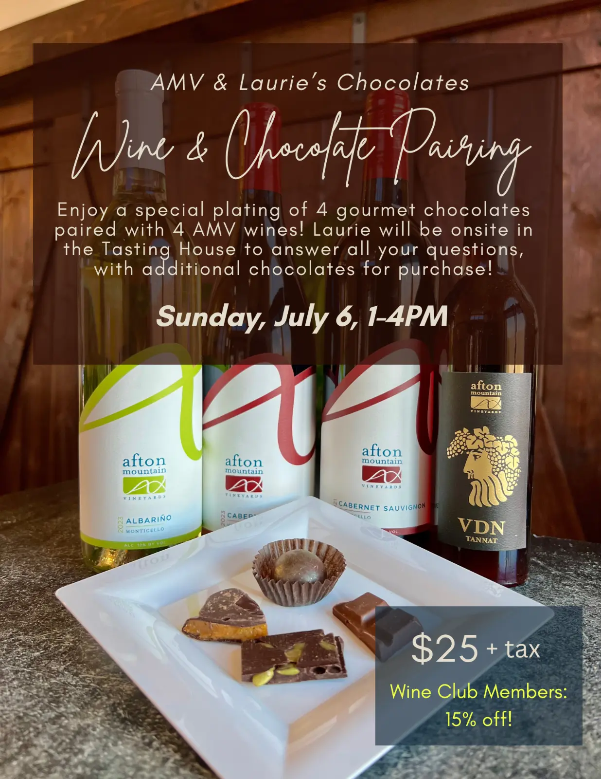 AMV & Laurie's Chocolates: Wine & Chocolate Pairing.