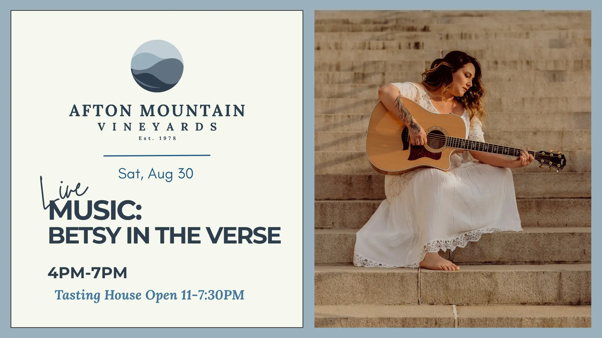 Live Music: Betsy in the verse.