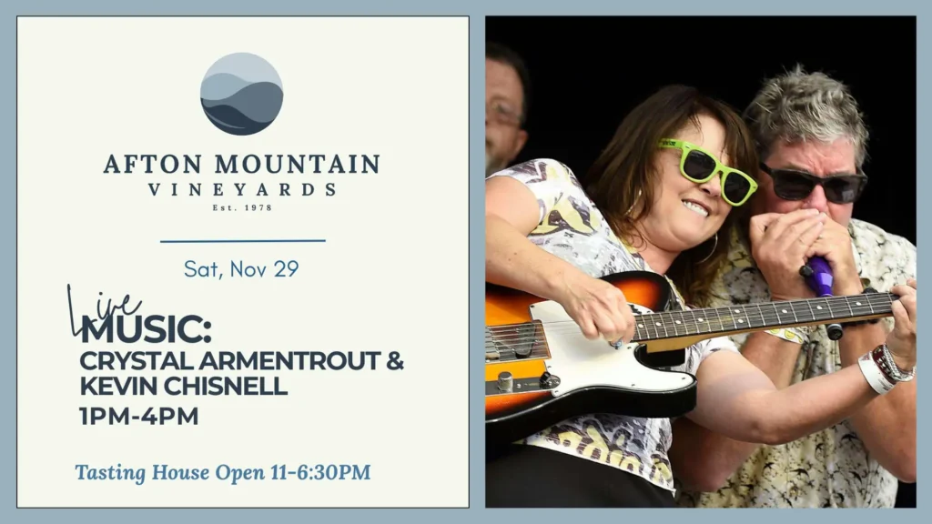 Live Music: Crystal Armentrout & Kevin Chisnell.