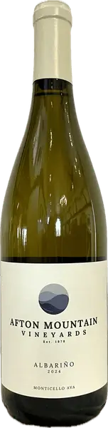 A bottle of Afton Mountain Vineyards 2024 Albariño white wine.