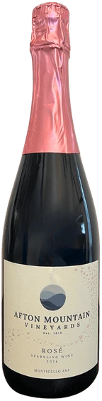 A bottle of Afton Mountain Vineyards 2024 Sparkling Rosé wine.